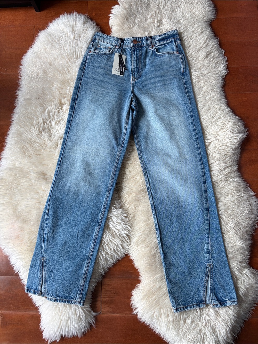 River Island Light Blue Boyfriend Jeans Size 10 Tall Fit 31" Waist NWT